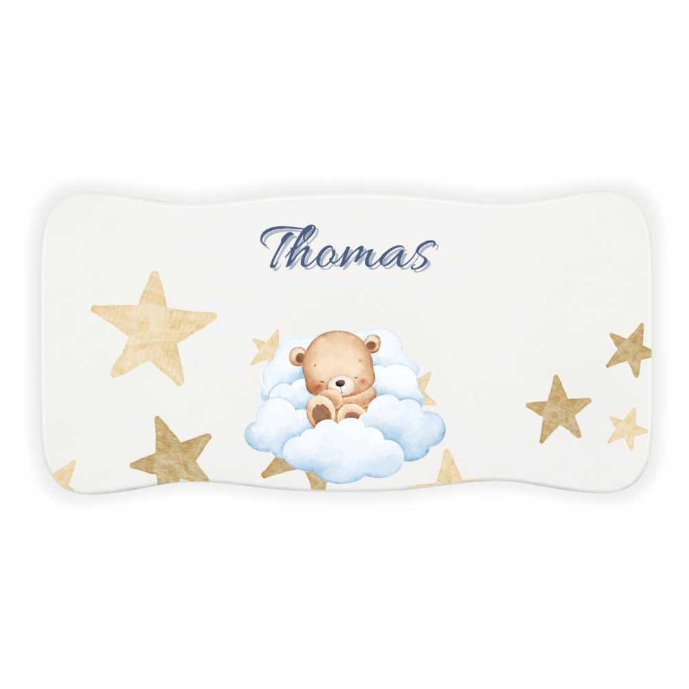 Stołek drewniany dla dziecka z imieniem personalizowany nadruk UV