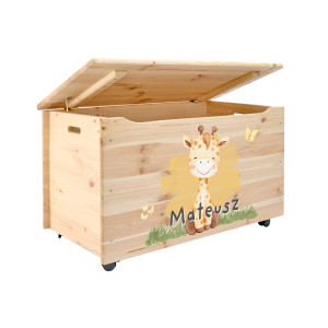 Kufer drewniany personalizowany nadruk UV dla dziecka 90x48x51