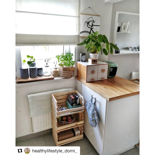 Warzywniak drewniany 39x30x75 cm na kółkach