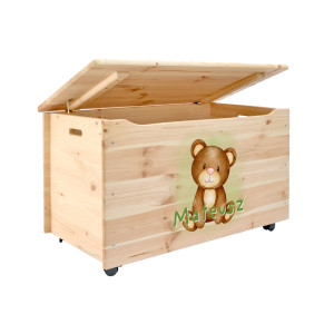 Kufer drewniany personalizowany nadruk UV dla dziecka 90x48x51