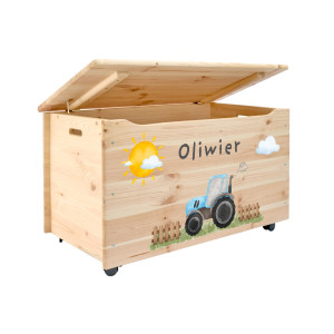 Kufer drewniany personalizowany nadruk UV dla dziecka 90x48x51