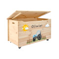 Kufer drewniany personalizowany nadruk UV dla dziecka 90x48x51