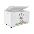 Kufer drewniany personalizowany nadruk UV dla dziecka 90x48x51 biały