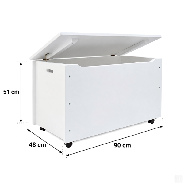 Kufer drewniany personalizowany nadruk UV dla dziecka 90x48x51 biały