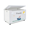 Kufer drewniany personalizowany nadruk UV dla dziecka 90x48x51 biały
