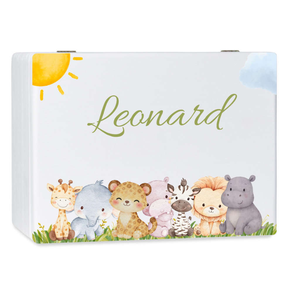Personalizowane pudełko wspomnień dla dziecka 30x20x13,5 cm bez uchwytów– nadruk UV