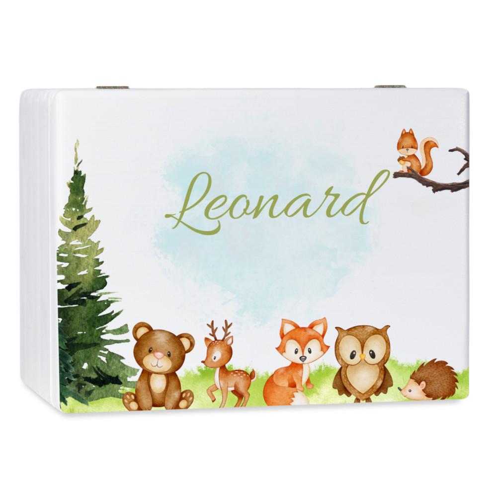 Personalizowane pudełko wspomnień dla dziecka 30x20x13,5 cm bez uchwytów– nadruk UV