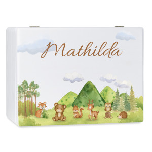 Personalizowane pudełko wspomnień dla dziecka 30x20x13,5 cm bez uchwytów– nadruk UV