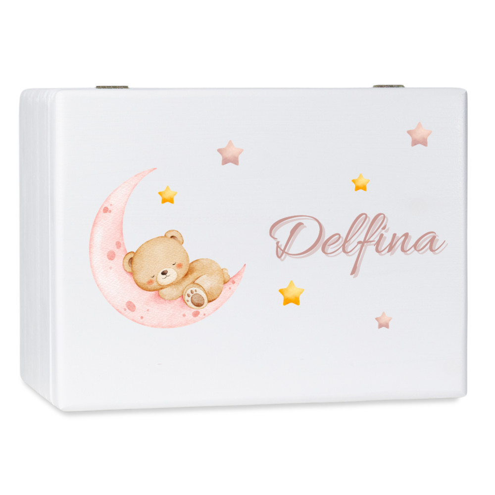 Personalizowane pudełko wspomnień dla dziecka 30x20x13,5 cm bez uchwytów– nadruk UV