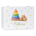 Personalizowane pudełko wspomnień dla dziecka 30x20x13,5 cm bez uchwytów– nadruk UV