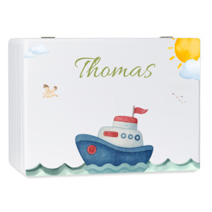 Personalizowane pudełko wspomnień dla dziecka 30x20x13,5 cm bez uchwytów– nadruk UV