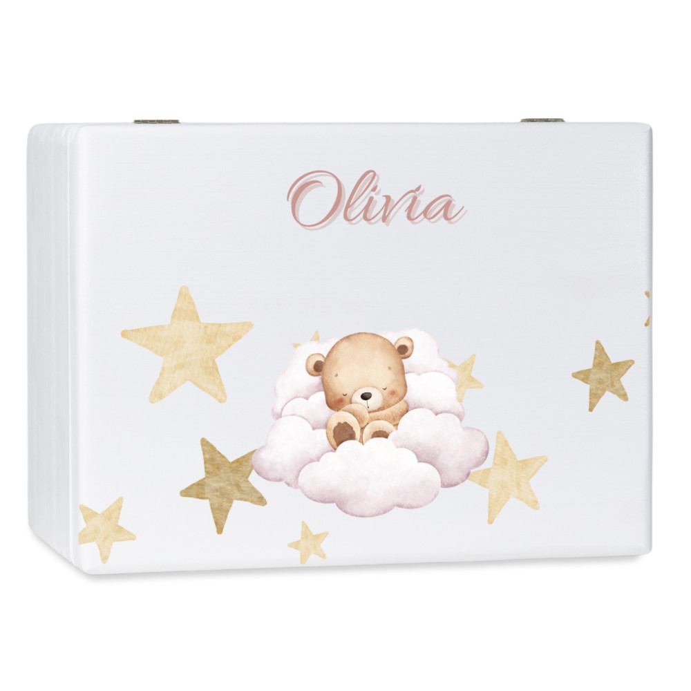 Personalizowane pudełko wspomnień dla dziecka 40x30x13,5 cm bez uchwytów– nadruk UV