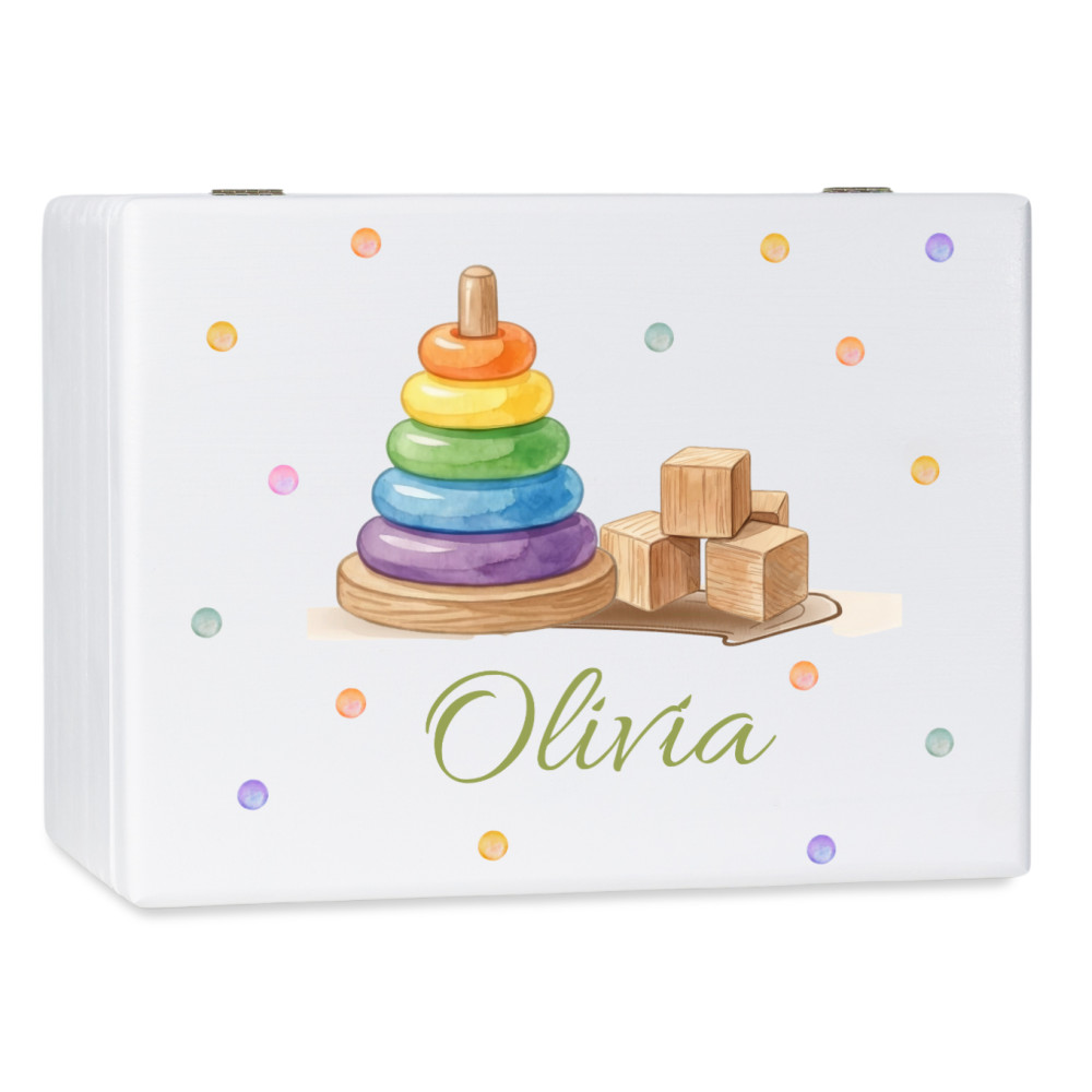 Personalizowane pudełko wspomnień dla dziecka 40x30x13,5 cm bez uchwytów– nadruk UV