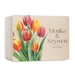 Skrzynka ślubna personalizowana pudełko na koperty imiona data elegancka skrzynia na pamiątki 40x30x13,5