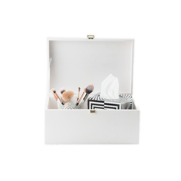 Kuferek drewniany 26x16x13,5 cm Biały