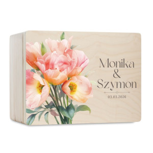 Skrzynka ślubna personalizowana pudełko na koperty imiona data elegancka skrzynia na pamiątki 40x30x23,5