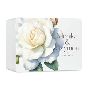 Skrzynka ślubna personalizowana pudełko na koperty imiona data elegancka skrzynia na pamiątki 40x30x23,5