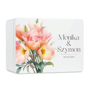 Skrzynka ślubna personalizowana pudełko na koperty imiona data elegancka skrzynia na pamiątki 40x30x23,5