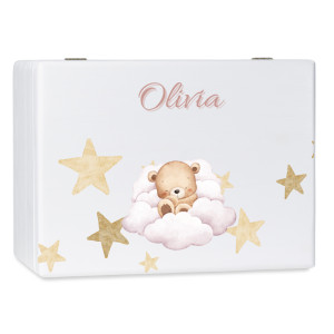 Personalizowane pudełko wspomnień dla dziecka 40x30x23 cm bez uchwytów– nadruk UV