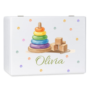 Personalizowane pudełko wspomnień dla dziecka 40x30x23 cm bez uchwytów– nadruk UV