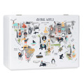 Personalizowane pudełko wspomnień dla dziecka 40x30x23 cm bez uchwytów– nadruk UV