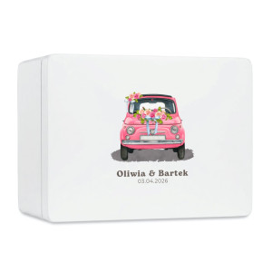 Skrzynka ślubna personalizowana pudełko na koperty imiona data elegancka skrzynia na pamiątki 20x15x10 cm