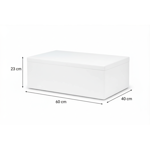 Personalizowane pudełko wspomnień dla dziecka 60x40x23 cm bez uchwytów – białe