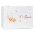 Personalizowane pudełko wspomnień dla dziecka 60x40x23 cm bez uchwytów – białe