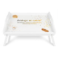 Personalizowana tacka śniadaniowa do łóżka z nadrukiem UV 51x32x24 cm - biała