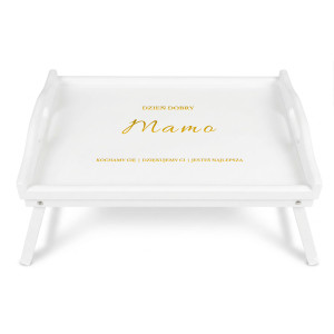 Personalizowana tacka śniadaniowa do łóżka z nadrukiem UV 51x32x24 cm - biała