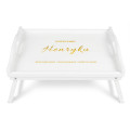 Personalizowana tacka śniadaniowa do łóżka z nadrukiem UV 51x32x24 cm - biała
