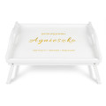 Personalizowana tacka śniadaniowa do łóżka z nadrukiem UV 51x32x24 cm - biała
