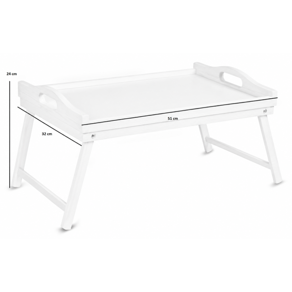 Personalizowana tacka śniadaniowa do łóżka z nadrukiem UV 51x32x24 cm - biała