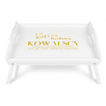 Personalizowana tacka śniadaniowa do łóżka z nadrukiem UV 51x32x24 cm - biała