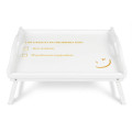 Personalizowana tacka śniadaniowa do łóżka z nadrukiem UV 51x32x24 cm - biała