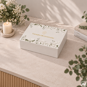 Personalizowane pudełko prezentowe na Bierzmowanie 40x30x13,5 cm białe