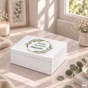 Personalizowane pudełko prezentowe na Bierzmowanie 40x30x13,5 cm białe