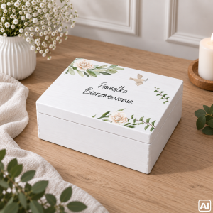 Personalizowane pudełko prezentowe na Bierzmowanie 40x30x13,5 cm białe
