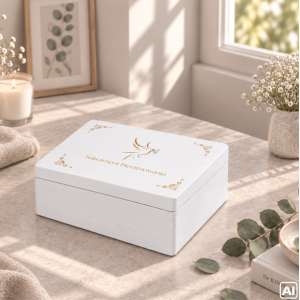 Personalizowane pudełko prezentowe na Bierzmowanie 40x30x13,5 cm białe