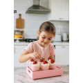 Drewniana taca dekoracyjna 30x20x7 cm różowa – elegancka taca do dekoracji i serwowania