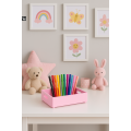 Drewniana taca dekoracyjna 30x20x7 cm różowa – elegancka taca do dekoracji i serwowania