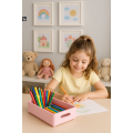 Drewniana taca dekoracyjna 30x20x7 cm różowa – elegancka taca do dekoracji i serwowania