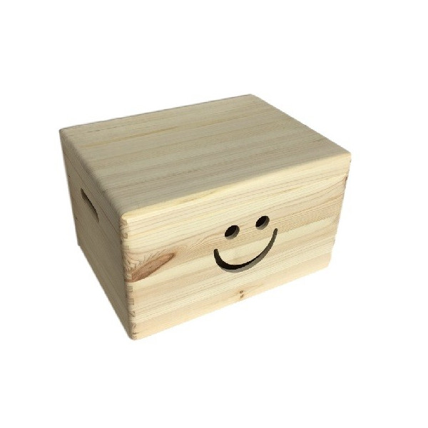 Skrzynka drewniana z deklem 40x30x23cm Uśmiech