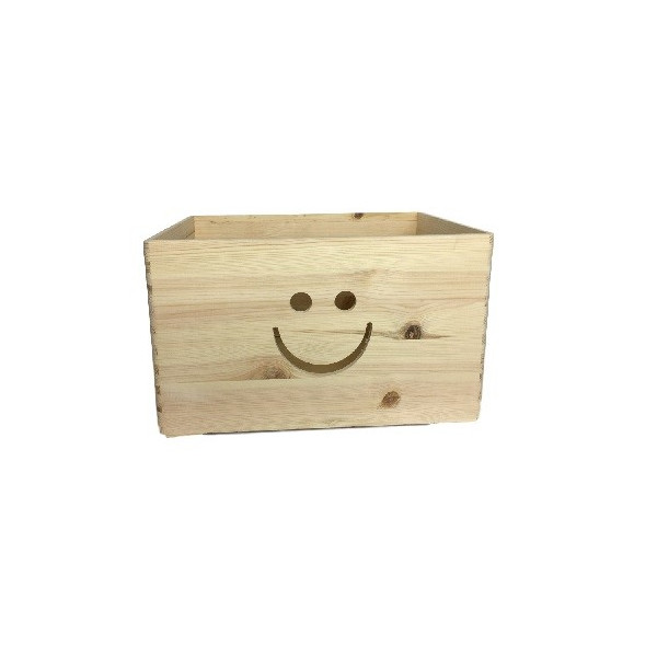 Skrzynka drewniana 40x30x23 cm Uśmiech