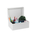Skrzynka drewniana z deklem ze sklejki  30x20x13,5 cm Biała