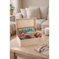 Skrzynka drewniana z deklem 40x30x13,5 cm bez uchwytów– naturalne pudełko do przechowywania