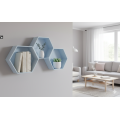 Zestaw półek ściennych drewnianych heksagon plaster miodu – niebieskie półki