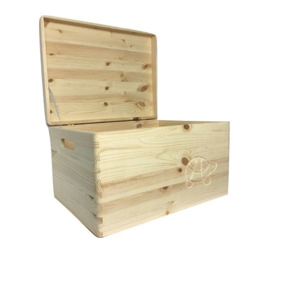 Skrzynka drewniana z deklem 40x30x23 cm "Żółw"