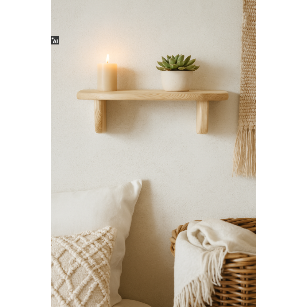 Półka drewniana ścienna 45 cm – minimalistyczna półka na ścianę