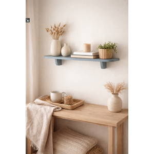 Półka drewniana ścienna 60 cm szara – minimalistyczna półka na ścianę